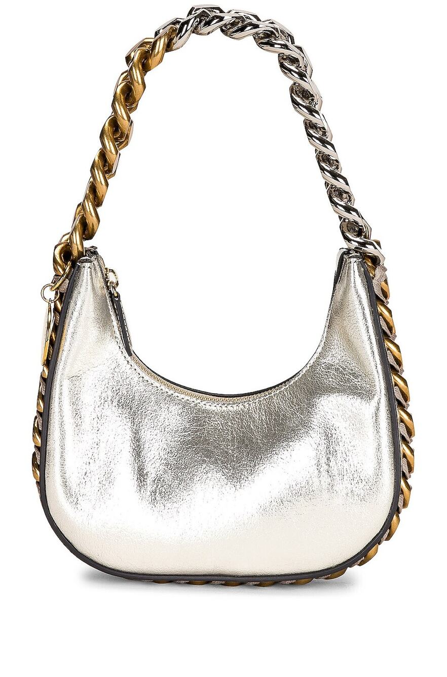 Stella Mccartney Sleek Silver Frayme Shoulder Bag